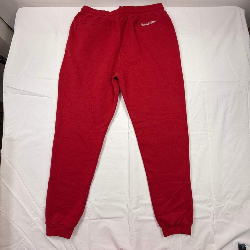 Mitchell & Ness Mens XL Red Fleece Jogger Sweatpants Nostalgia Co Athletic Pants - Picture 8 of 9